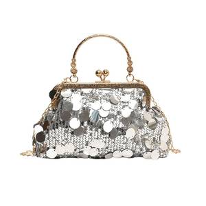 lot 2891 image: ANNUOZE Womens Sequin Evening Handbag Clutch Purse Silver