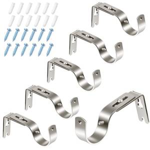 lot 2902 image: Frienda Curtain Rod Brackets 1 Inch Diameter Antique Silver 6 Pack