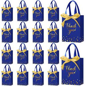 lot 2912 image: Kolldenn Thank You Gift Bags with Handles 36 Pack Royal Blue Small