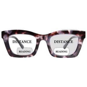 lot 2915 image: ZESAKER Bifocal Reading Glasses Women Oversized Square Frame Grey Tortoise 2.0