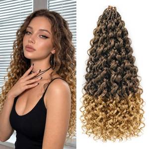 lot 2916 image: XSASLYET Pre Looped GoGo Curl Crochet Hair 18 Inch 8 Packs 3327