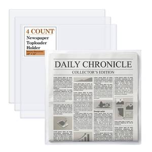 lot 2917 image: Newspaper Toploader Holders, 13 x 11, 4.5mm Rigid PVC, 4 Pack