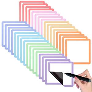 lot 2923 image: Relaxweex Magnetic Dry Erase Labels 3x3 Inch 32 Pack Assorted Colors