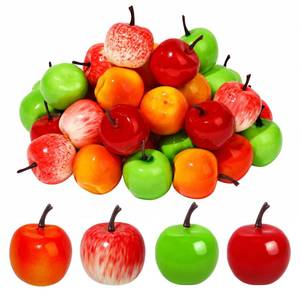 lot 2926 image: Liobelon Artificial Mini Apples, 40 Pack, 4 Colors, PVC Fake Fruit