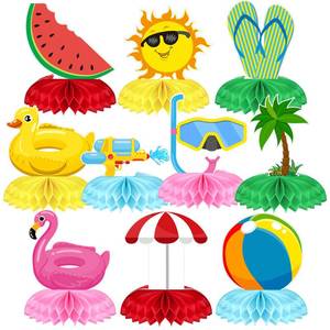 lot 2934 image: Leinuosen Honeycomb Table Centerpieces Beach Party Decorations 10 Pack