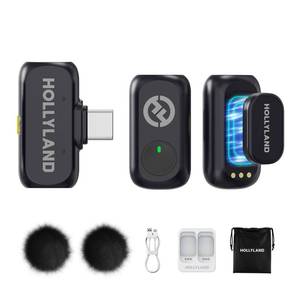 lot 2962 image: Hollyland Wireless Lavalier Microphone 48kHz24-bit Lark A1 2TX  USB-C RX