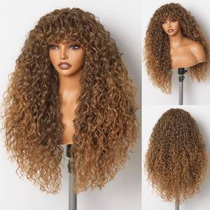 lot 2965 image: GORGIUS Curly Wig with Bangs 26 Inch Honey Ombre Style-Archive