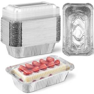 lot 2972 image: PercyEffie Aluminum Foil Bread Pans With Lids 2lb 7.8x4.3 Inch 30 Pack