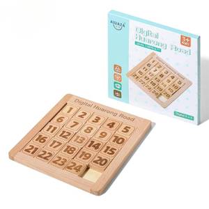 lot 2981 image: AIUAZA Wooden Number Sliding Puzzle 1-24 Tangram Brain Teaser Game