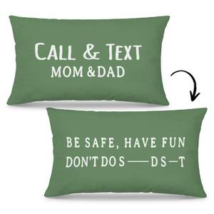 lot 2985 image: Mingnei Reversible Flannel Throw Pillow Cover 12 x 20 Inch, Have Fun Be Safe