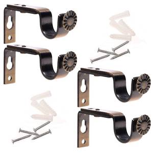 lot 2987 image: Ogrmar Bronze Curtain Rod Brackets Fits 34 or 58 Inch Rod 4 Pack