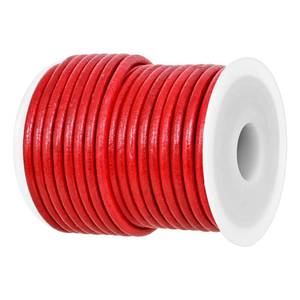 lot 2988 image: GENIQUE Round Genuine Leather String Cord 0.12 in Red 10.94 Yd