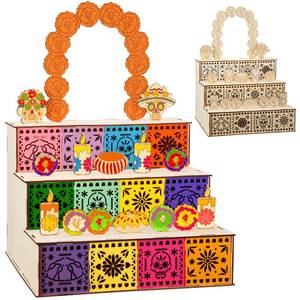 lot 2994 image: Wonderjune Day of the Dead Ofrenda Altar Wooden Shadow Box