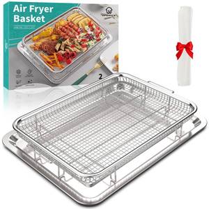 lot 5369 image: OPENICE Air Fryer Basket and Tray Set for Oven 15.3 x 11.0 In