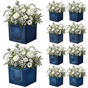 lot 5379 image: MegaCastle Denim Centerpiece Boxes 12 Pack Blue Jean Baby Shower