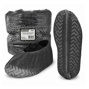 lot 5381 image: SAFEKO Disposable Boot & Shoe Covers, Non-Slip, Black, Pack of 100
