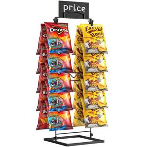 lot 5408 image: TJ.MOREE Chip Rack Display Stand 2-Row 32-Clip Countertop Snack Holder