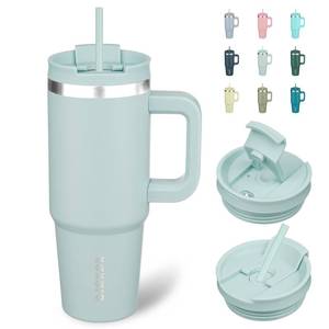 lot 5421 image: BJPKPK 30 Oz Stainless Steel Insulated Tumbler with Handle and Straw