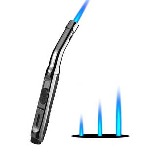 lot 6082 image: Yeuligo Refillable Butane Torch Lighter 7.6 Inch Dark Gray, Gas Not Included