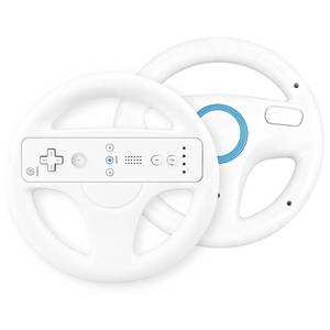 lot 6089 image: Xahpower Steering Wheel for Nintendo Wii and Wii U Remote, 2 Pack, White