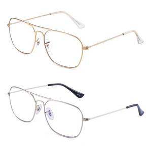 lot 6091 image: JM Womens Aviator Blue Light Blocking Reading Glasses 1.50 2-Pack Gold Silver