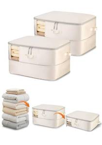 lot 6097 image: Babday Comforter Storage Bag 2-Pack Self Compression Organizer 22 Gallon