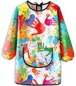 lot 6103 image: MINIQ Kids Waterproof Art Smock Painting Apron Long Sleeve Ages 5-14