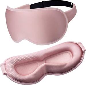 lot 6122 image: Facemoon Pink Weighted Blackout Sleep Eye Mask Silk-Feel