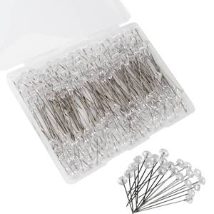 lot 6132 image: Dulinkas Diamond Bouquet Pins 2 Inch Clear Rhinestone Crystal Head 200 Pcs