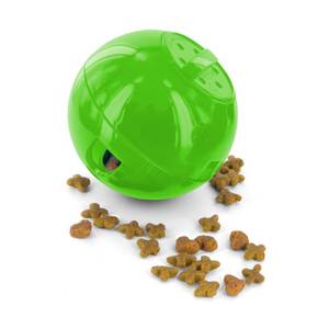 lot 6140 image: PetSafe SlimCat Feeder Ball Cat Toy Green