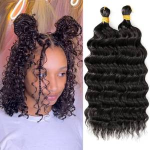 lot 6143 image: EERYA Deep Wave Crochet Braiding Hair 12 Inch 2 Packs 1B