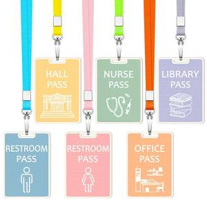 lot 6146 image: Sabary Classroom Hall Passes 6 Sets Wood Pastel Rectangle