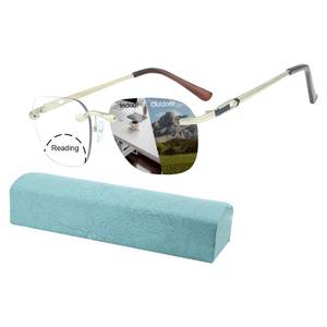lot 6149 image: K.LAVER Photochromic Bifocal Reading Glasses Rimless 2.0 Red