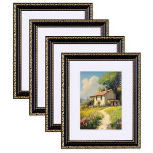 lot 7902 image: Eletecpro Vintage Picture Frame 8x10 Black Gold 4-Pack