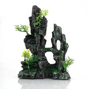 lot 7908 image: HajiMiFeiFei Aquarium Mountain View Stone Hideout Cave Resin Ornament 10 In