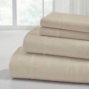 lot 7916 image: Modern Threads 4-Piece Microfiber Bed Sheet Set Deep Pocket Taupe Full