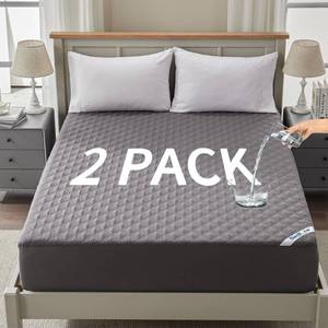 lot 7918 image: BEDLORE Waterproof Mattress Protector, Queen Size, 2 Pack