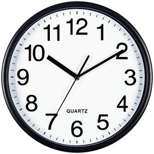 lot 7919 image: Bernhard Products Black Wall Clock 13-Inch Silent Non-Ticking Quartz