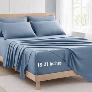 lot 7920 image: CozyLux Queen Sheet Set 6-Piece 21-Inch Deep Pocket Microfiber