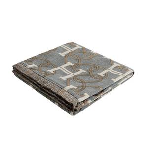 lot 7921 image: TOPWEAVE Jacquard Letter H Throw Blanket 52 x 72 Inch Gray