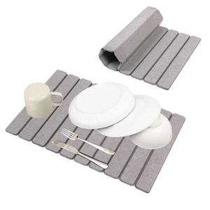lot 7923 image: TUHOHUT Dish Drying Mat 24x16 Inch Diatomaceous Earth Stone
