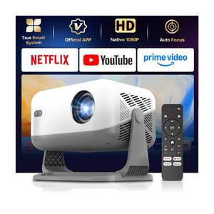 lot 7928 image: Whekri Smart Projector Native 1080P 4K Supported WiFi 6 Bluetooth 5.4  Retail $159.99