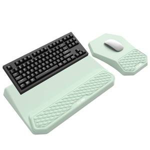 lot 7934 image: Abc.mat Ergonomic Keyboard Stand with Wrist Rest & Mouse Pad Set, Light Green