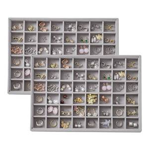 lot 7941 image: KATISYIO Velvet Jewelry Display Tray Drawer Insert 13.8 x 9.5 In 2 Pack