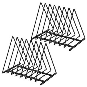 lot 7954 image: TOPCJ Triangle File Folder Rack 7 Sections Desktop Organizer 2 Pack