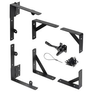 lot 7967 image: WEKIS Gate Corner Brace Hardware Kit with Latch for 2x4 Wood Fence Gate