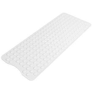 lot 7968 image: AmazerBath Non Slip Shower Mat 40 x 16 Inches White Suction Cups Drain Holes