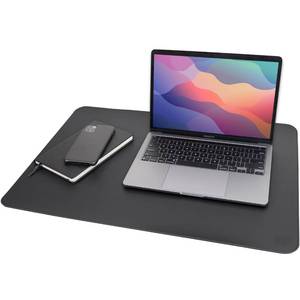 lot 7969 image: Vine Creations PU Leather Desk Mat 24 x 17 Non-Slip Black