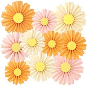 lot 8236 image: SUNBEAUTY Paper Flower Party Decorations Pink and Orange 10 Pcs