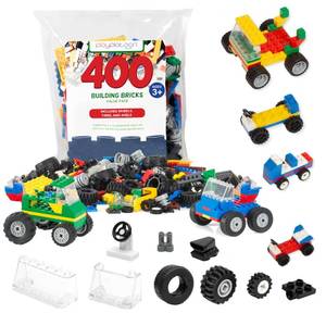lot 8239 image: Barcaloo Wheels and Axles Car Building Brick Set, 400 Pieces